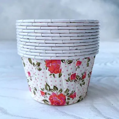 Форма/капсула бумажная "Маффин Роза" (10 шт) 50х40 мм