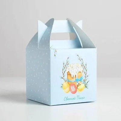 Коробка складная для кулича "Светлой Пасхи", 14х14х14 см