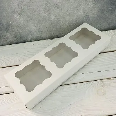 Коробка для пряников и печенья Белая 30х10х4 см