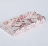 Коробка для кондитерских изделий с пластиковой крышкой "My best wishes", 21х10,5х3 см