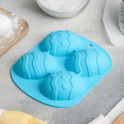 Форма для выпечки и шоколада "Пасха.Пасхальное яйцо", 15х12,6х2,5 см, 4 ячейки