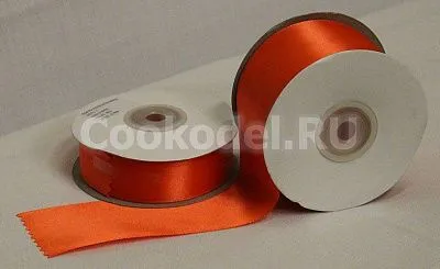 Лента атласная Красно Оранжевая 6076 шир 3 мм