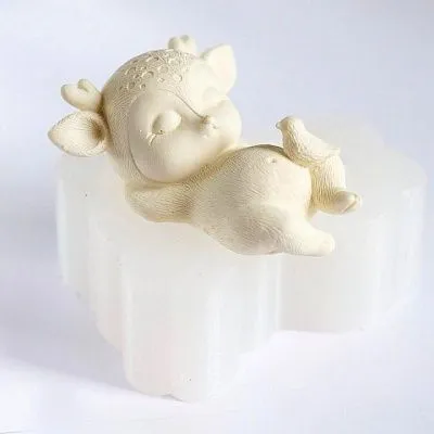 Силиконовая форма молд 3D Спящий олененок №5