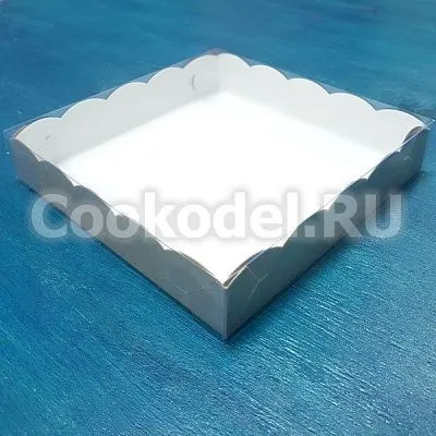 Коробка двусторонняя Ажурная с фиксацией дна 15,5х15,5х3 см