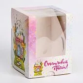 Коробка для кулича с окном "Пасхальный домик", 12,5х9,5х9,5 см