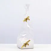 Пакет с жестким дном "Бант", золотой, 9х9х32 см