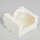 Коробка для бенто-торта с ручкой и окном, 14х14х8 см