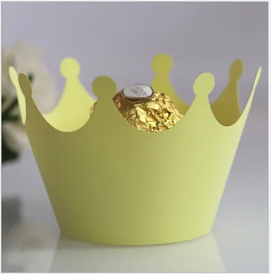 Манжетка для капкейка "Корона Желтая" 25 шт.