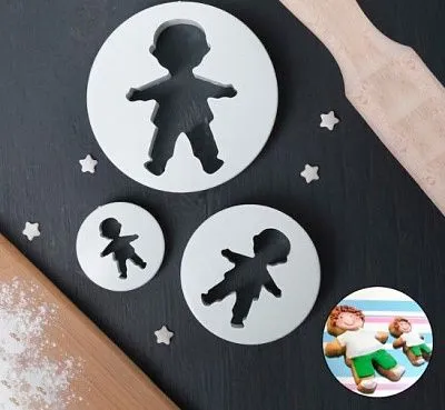 Набор выемок кондитерских "Мальчик" 9х9х1 см, 3 шт
