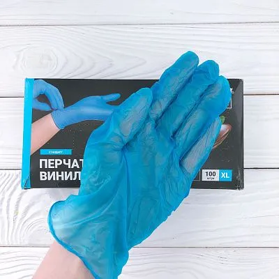Перчатки одноразовые виниловые  A.D.M. Размер М, 1 пара