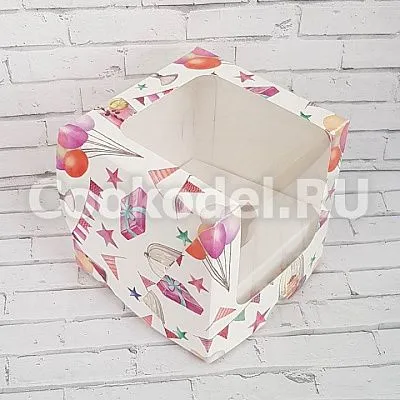 Коробка для торта Шестигранник с прозрачными стенками, 24х24х20 см