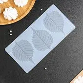 Коврик для айсинга «Тополиный лист», 3 ячейки, 23х11х0,3 см