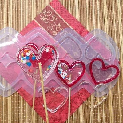 Силиконовая форма леденец-погремушка Сердечки №275 5 см 8 шт