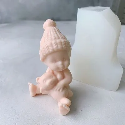 Силиконовая форма молд 3D Малыш с мишкой №420