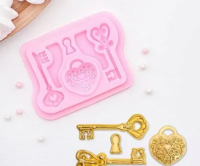 Силиконовая форма молд Ключ от сердца 8,5х6,8 см