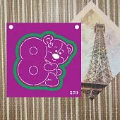 S Форма + трафарет "Мишка с 8 марта", 11 см