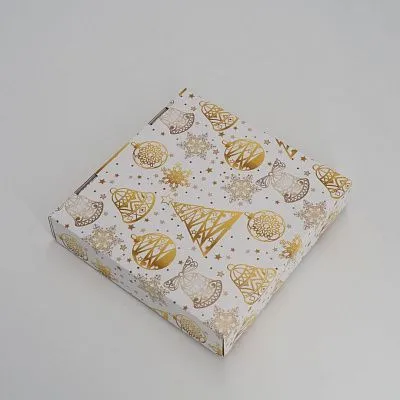 Коробка Новогодние игрушки с окном, 15х15х3 см