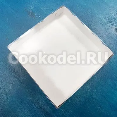 Коробка двусторонняя Ажурная с фиксацией дна 15,5х15,5х3 см