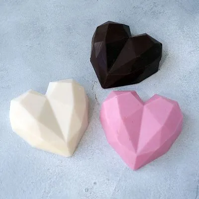 Силиконовый форма №295 "Сердце - геометрическое" 4 см