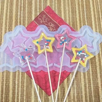 Силиконовая форма леденец-погремушка Звезда №244