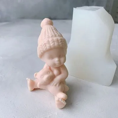 Силиконовая форма молд 3D Малыш с мишкой №420
