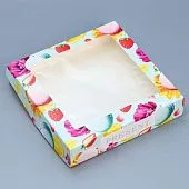 Коробка складная с окном "Present", 20х20х4 см