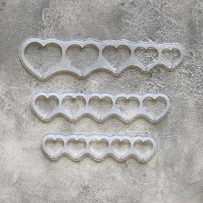 Силиконовая форма для леденцов Сердца 8 см 5 шт