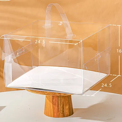 Коробка для торта и кулича с ручкой, 24,5х24,5х16 см