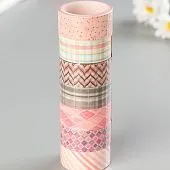 Клейкие ленты для декора оттенки розового 7 шт