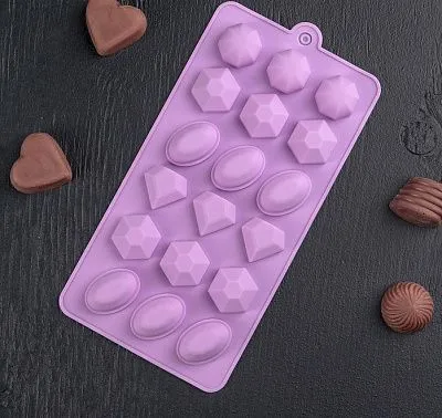 Форма шоколада, силикон «Огранка», 22х11х2 см, 18 ячеек