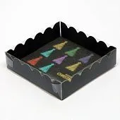 Коробочка для печенья с пластиковой крышкой "Елка желаний", 12х12х3 см