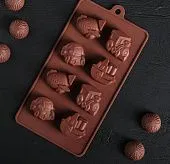 Форма силиконовая для шоколада "Машинки" (8 ячеек)