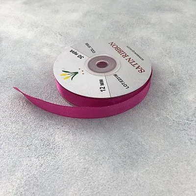 Лента атласная  Ярко розовый 6168 ширина 12 мм