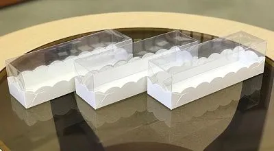 Коробка для макарон Белая ажурная пенал 19х5,5х5,5 см