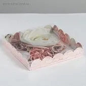 Коробка для кондитерских изделий с пластиковой крышкой My best wishes, 18х18х3 см