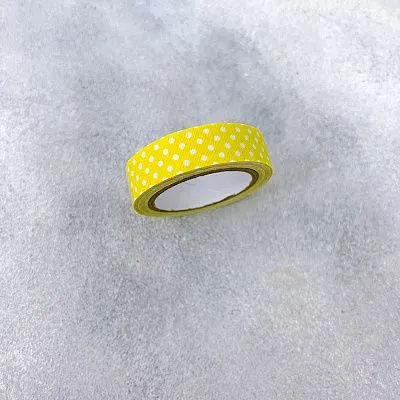 Клейкая лента текстиль Горох на ярком микс