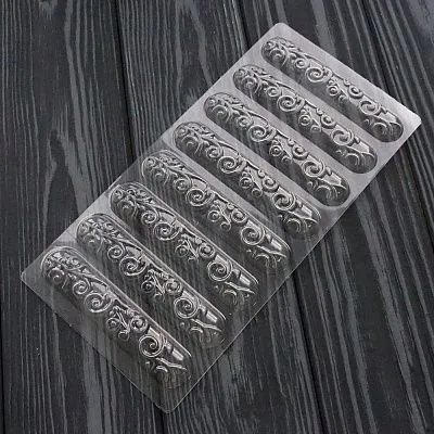 Форма для шоколада "Овал, декор для эклеров" 12х2,2 см (пластик) 8 ячейки