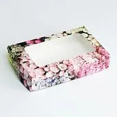 Коробка складная с окном "Цветы", 20х12х4 см