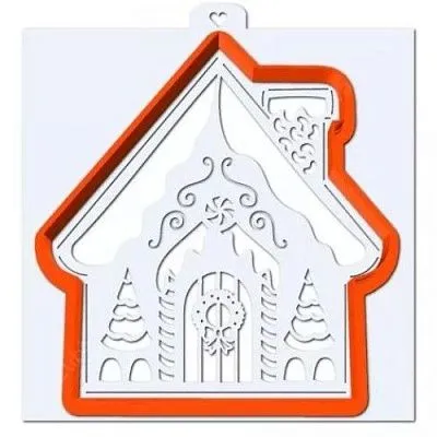Трафарет и форма "Новогодний домик №2"