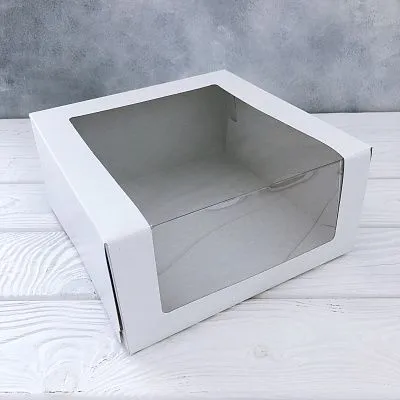 Коробка для торта с окном, 22,5х22,5х11 см
