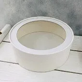 Коробка шляпная для зефира и макаронс Белая, d 20 см, h 7 см