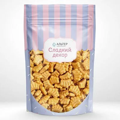 Посыпка Альтер сладкий декор Золотые короны 3D 50 гр