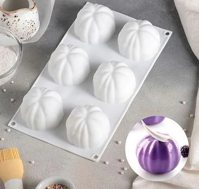 Форма для выпечки и муссовых десертов 30х17х5 см "Цветок", 6 ячеек