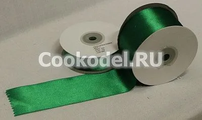 Лента атласная "Зеленая 6106" шир-03 мм