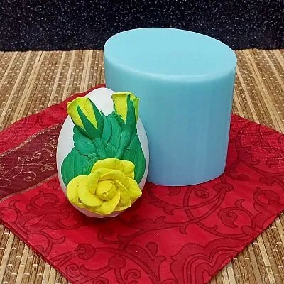 Силиконовая форма молд №1262 Пасхальное яйцо №9 роза