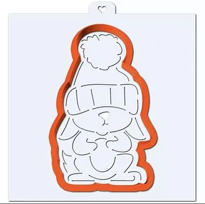 AL Трафарет. Зайчик с большой шапочкой на голове​