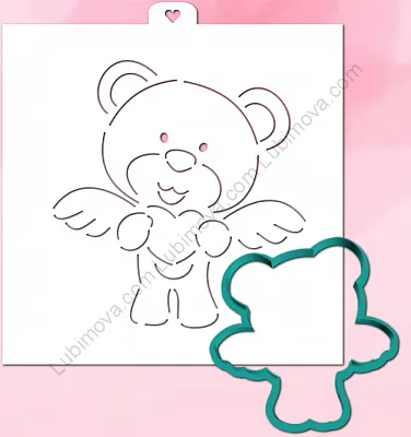 AL Форма+трафарет "Мишка с крылышками"