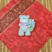 Силиконовая форма №1380 "Мишка с тюльпанами" 2,5D