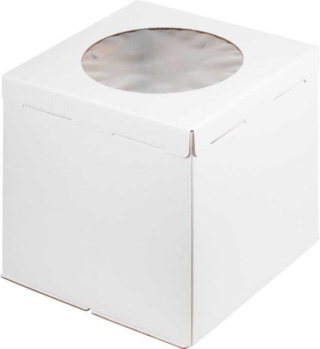 Коробка для торта Белая с окном Гофрокартон, 36х36х36 см