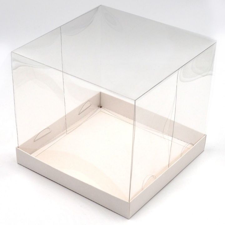 Коробка для пряничного домика белое дно 21х21х19 см